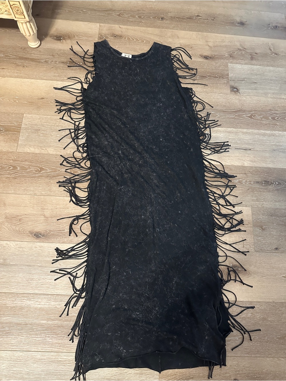 PPLA Black Fringe Maxi Dress